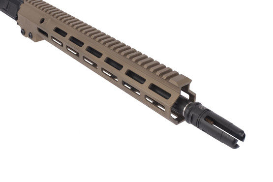 Geissele 14.5in USASOC URGI complete AR-15 upper receiver is chrome lined with a pinned and welded SureFire SF3P flash hider